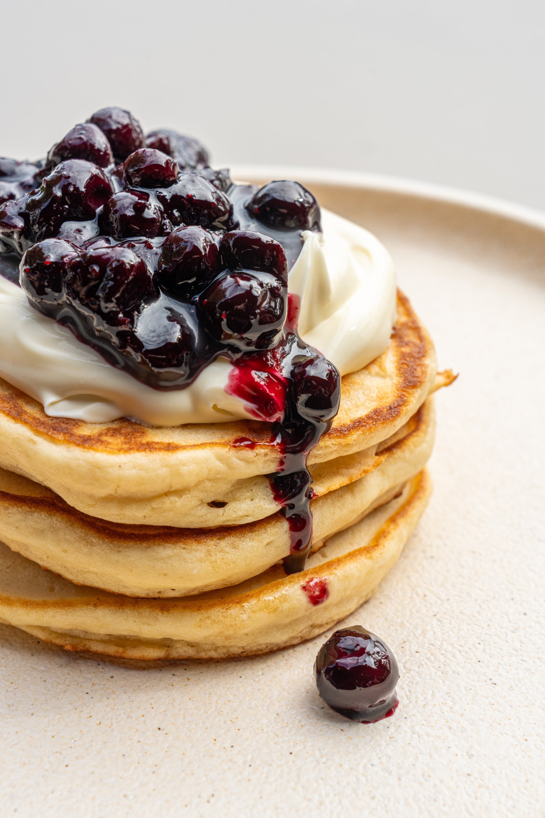 Pancakes with Blueberry Compote Cream (GF)