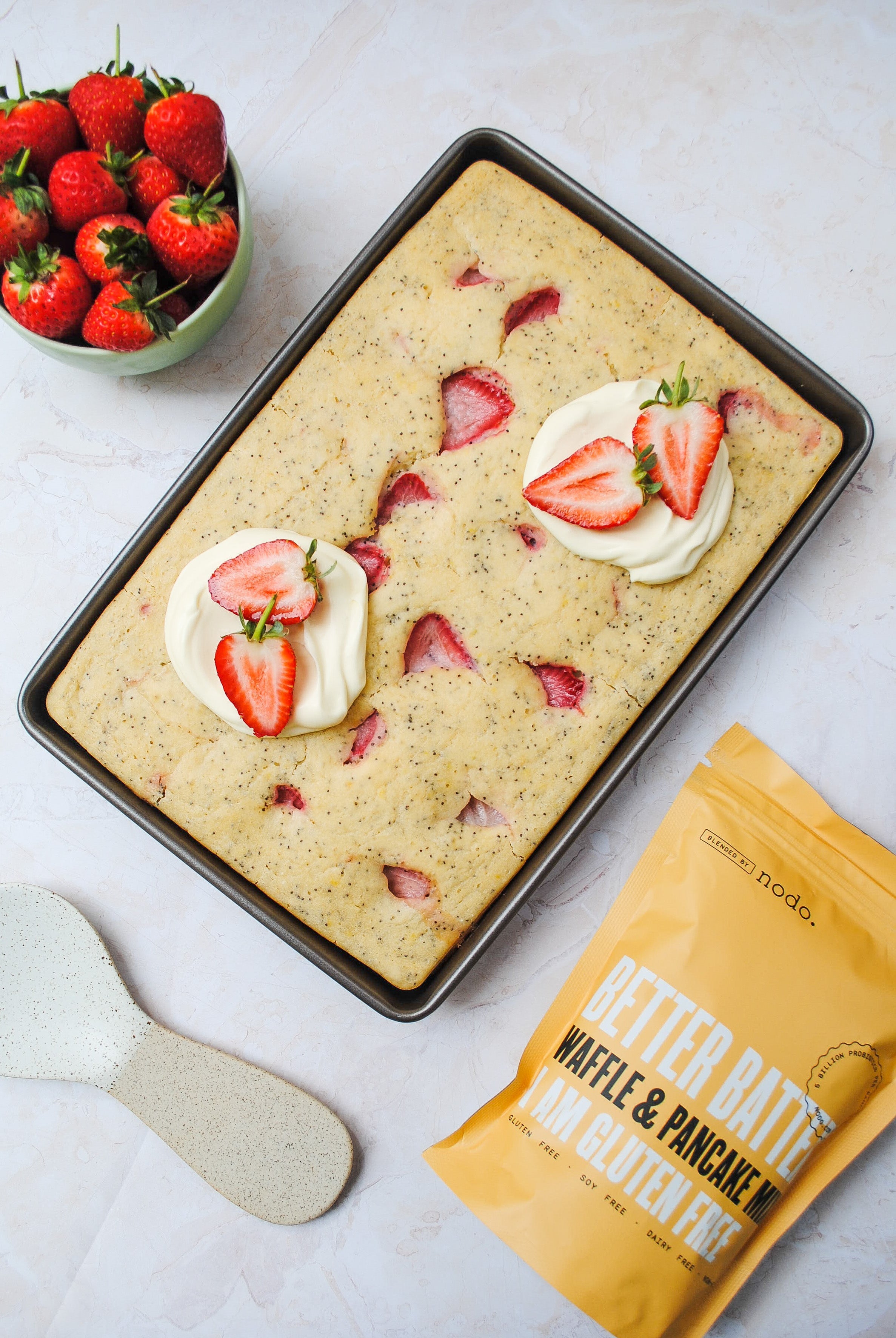 Lemon Poppyseed Pancake Tray Bake (GF)