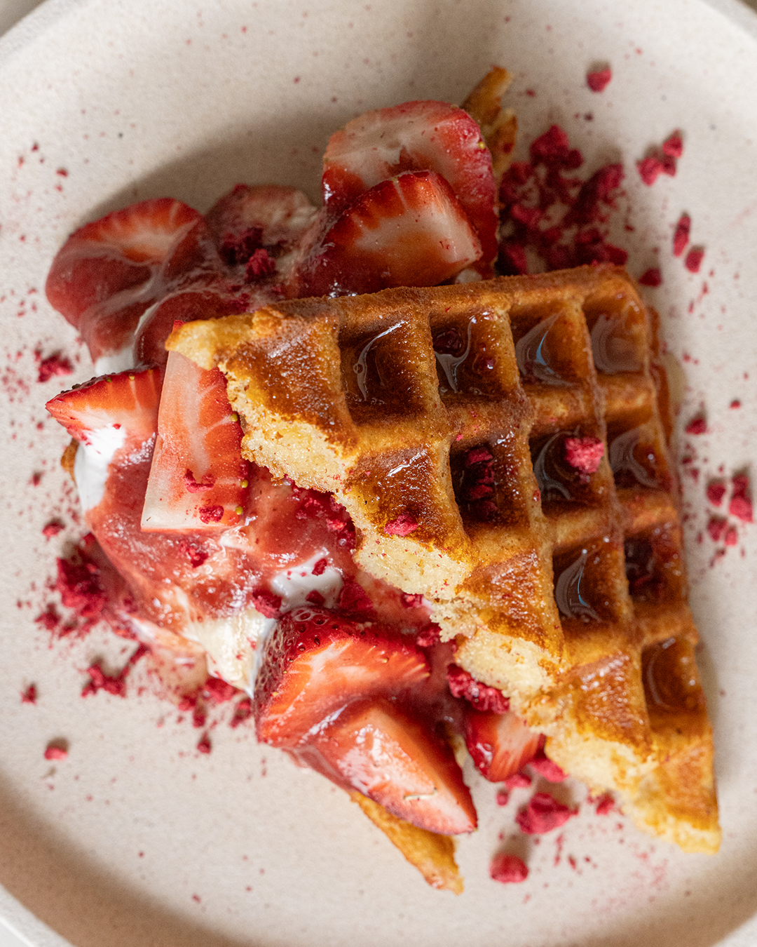 Strawberry & Cream Waffles (GF DFO)