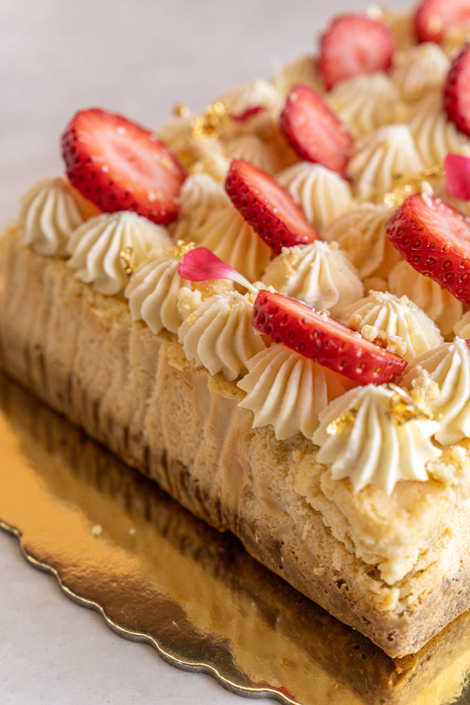 Lemon and Strawberry Cheesecake Slab Cake (GF) - Allow 48 hours